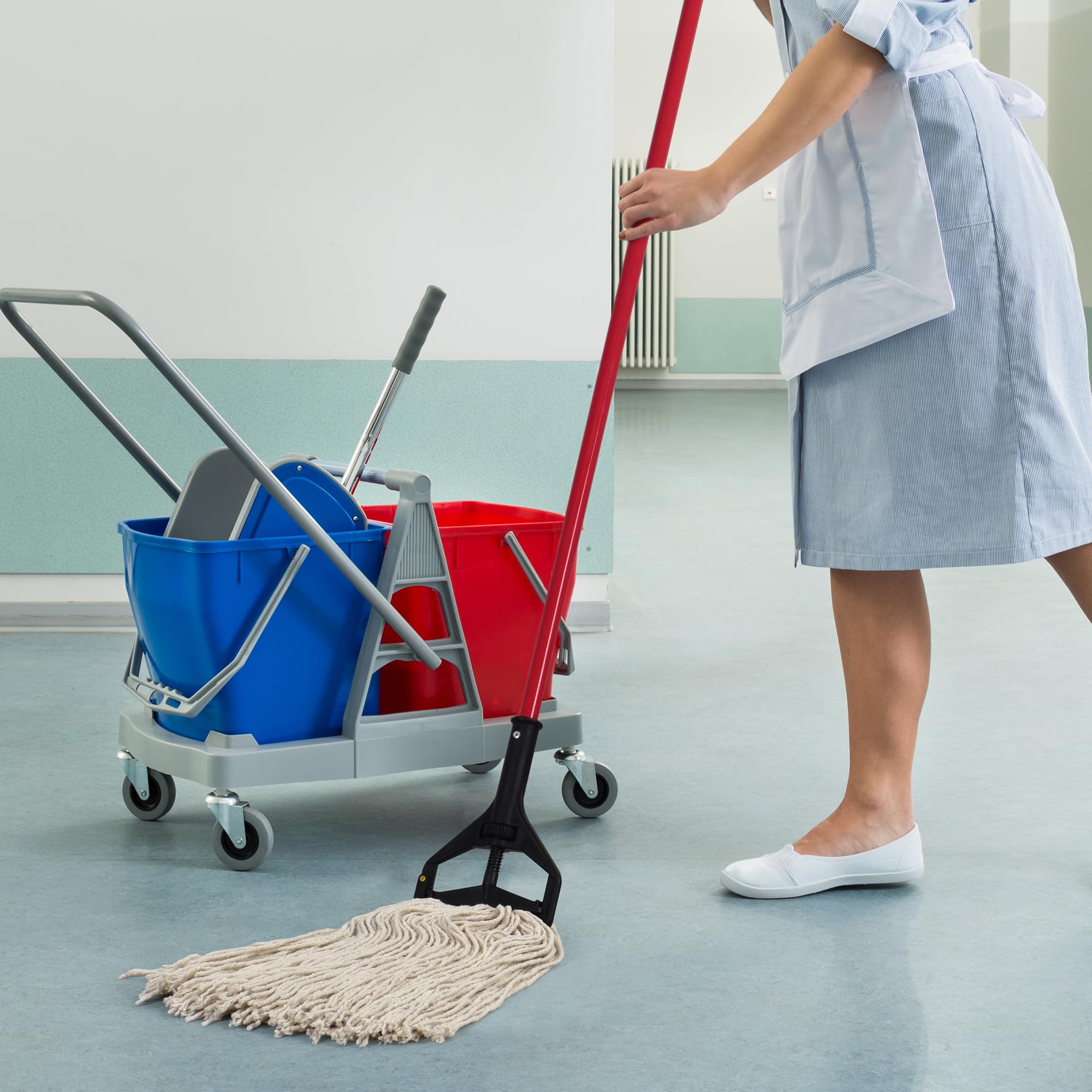 Matthew Cleaning - Juego de 6 trapeadores de algodón de 16 onzas, repuestos de fregona de hilo de cuerda resistente con bucle de algodón, mezcla universal para diadema, repuesto de cabezal de fregona