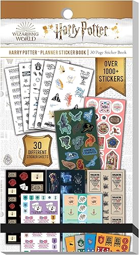 Libro de calcomanías de Harry Potter para planificadores, diarios y proyectos, 30 páginas, más de 1,000 calcomanías, criaturas mágicas, hechizos,