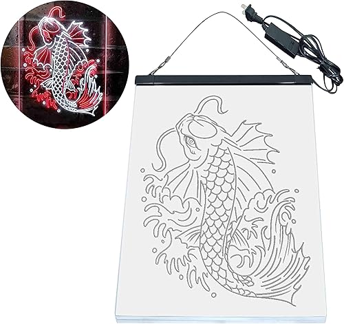 Miniatura 9 de ADVPRO Koi Fish Display - Letrero de neón LED de doble color, blanco y rojo, 12 x 16 pulgadas st6s34-i3720-wr