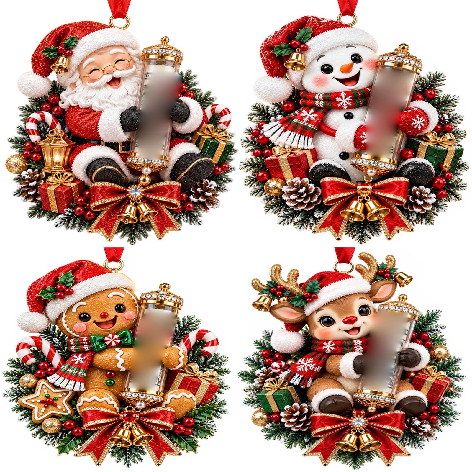 4Pcs Christmas Cash Gift Holder Ornament, Funny Hanging Xmas Tree Decor — image 1