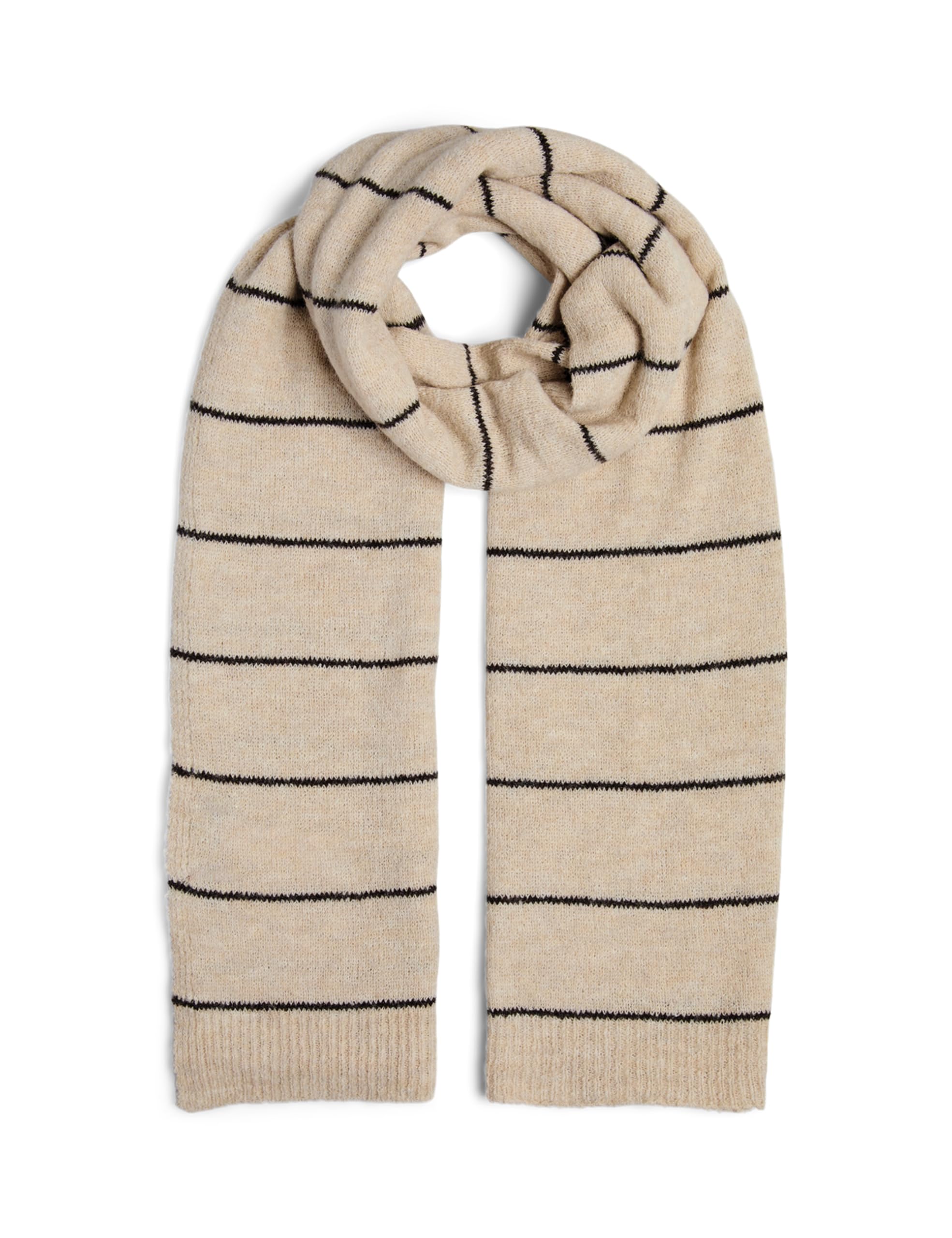 PIECES Pcnorma Long Stripe Scarf BC, Silver Lining, One Size