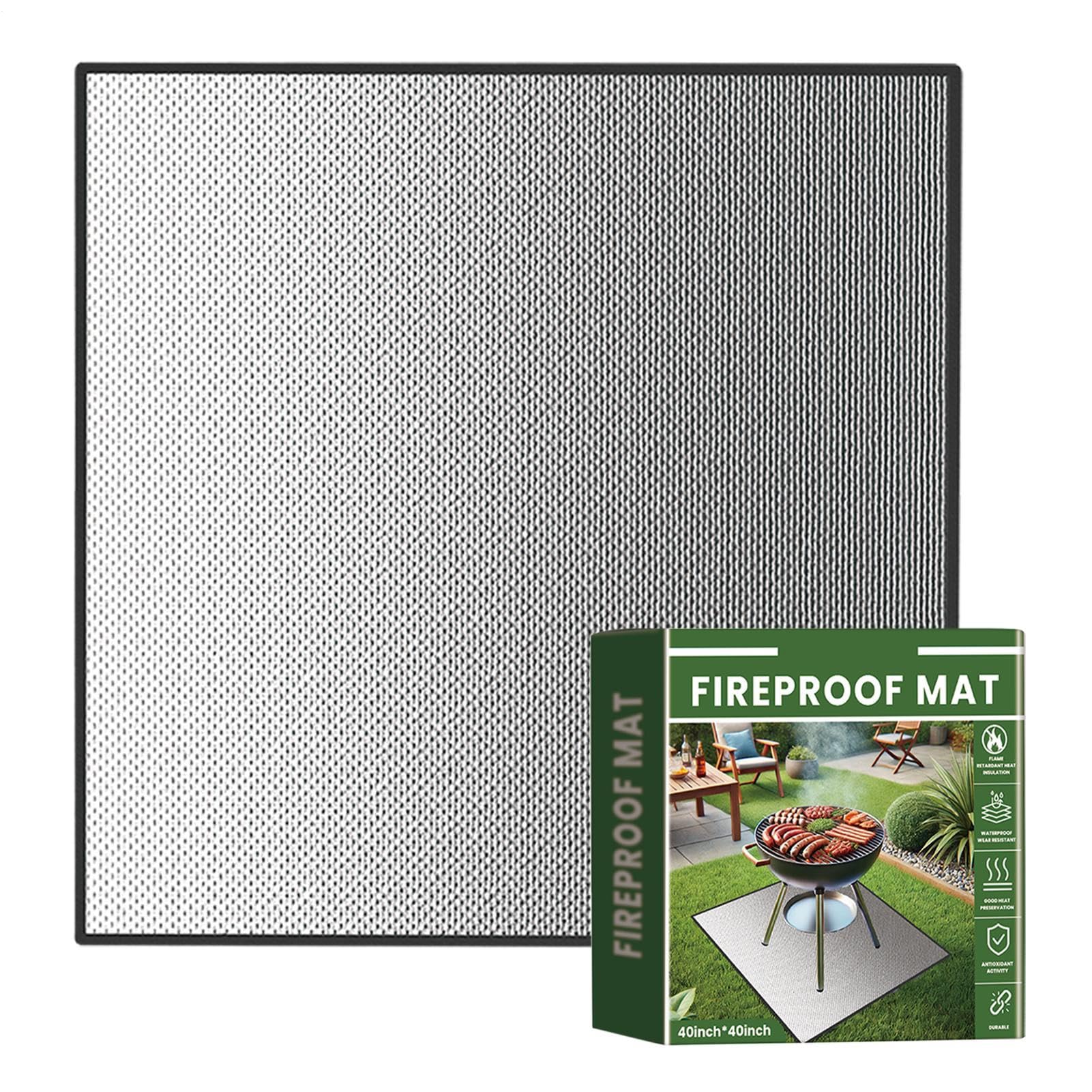 Fireproof Mat,Oil-Proof Fireproof Rug | BBQ Floor Pads Fire Pit Fireplace Mats,for Kitchen Indoor Outside Fireplace Backyard Garden Yard Pathway Farm Patio Beach Camping
