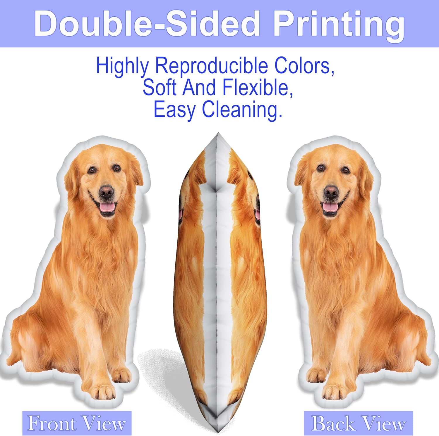 Custom Pet Pillow, Custom Pet Plush Toys Personalised Photo Shaped Dog and Cat Pillow Unique Gift for Pet Lovers Double Side Printing (28inch)