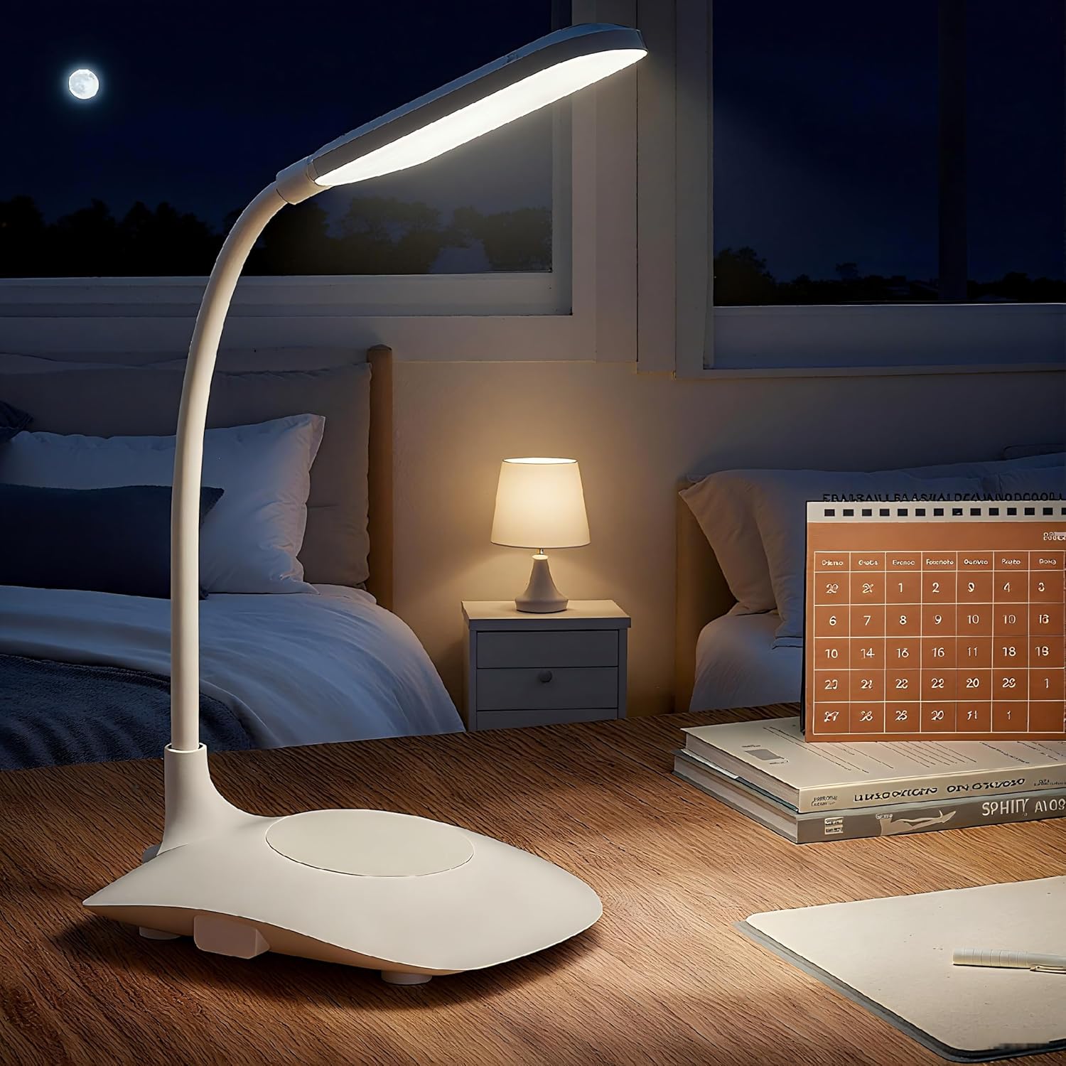 LED Desk Lamp with Touch Control Dimmable, Office Desk Light Office Lamp with Adjustable Gooseneck Table Lamp, Flexible Goose Neck Study Lamps, Reading Lamp Table Lamp for Bedroom Bedside