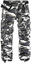 Men's Cotton Cargo Trousers Casual Combat Trousers Outdoor Hiking Work Pants with Multi Pockets.