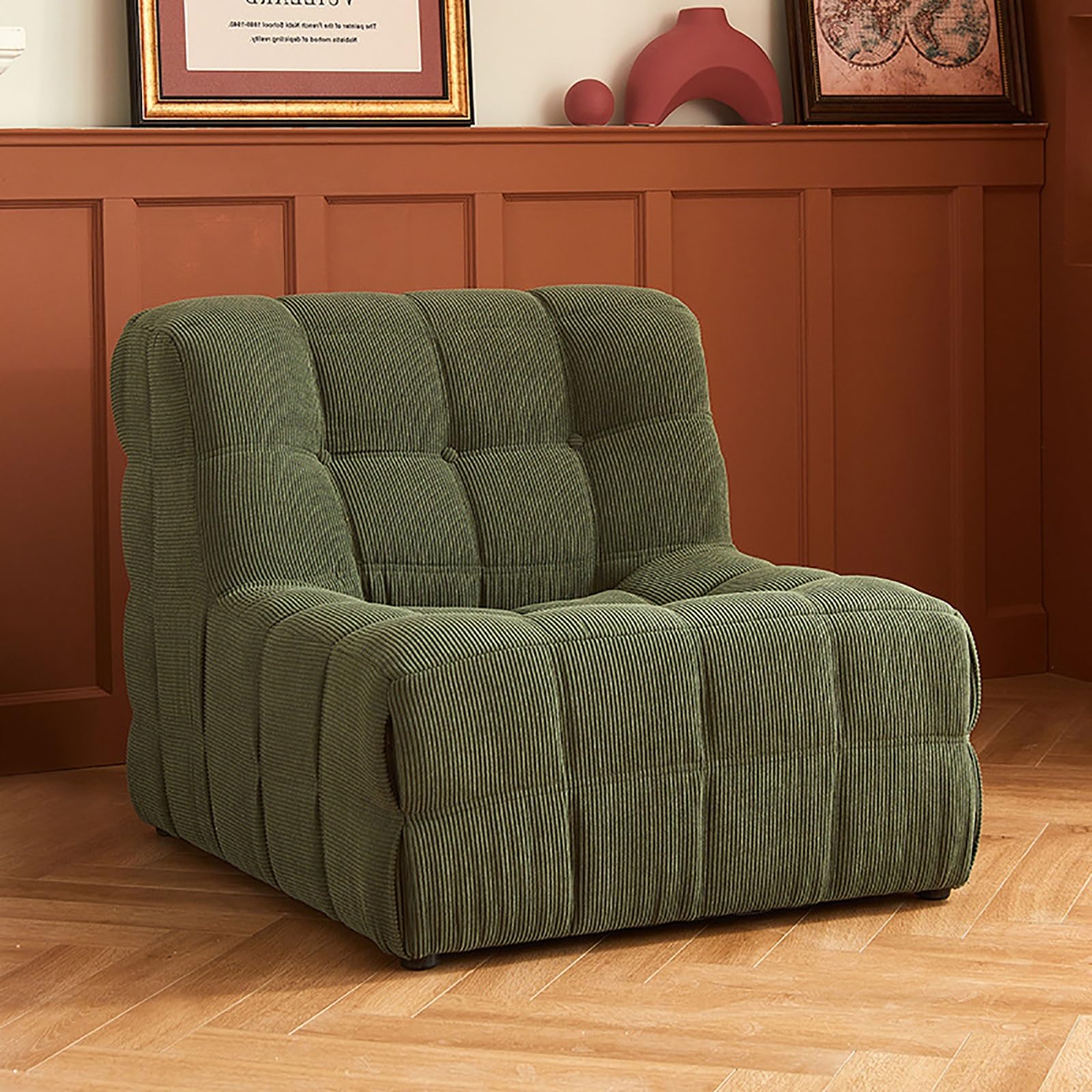 Divano in Velluto A Coste Compresso Leggero E Portatile Salvaspazio Non Richiede Montaggio Adatto A Soggiorni Camere da Letto E Studi(Verde)