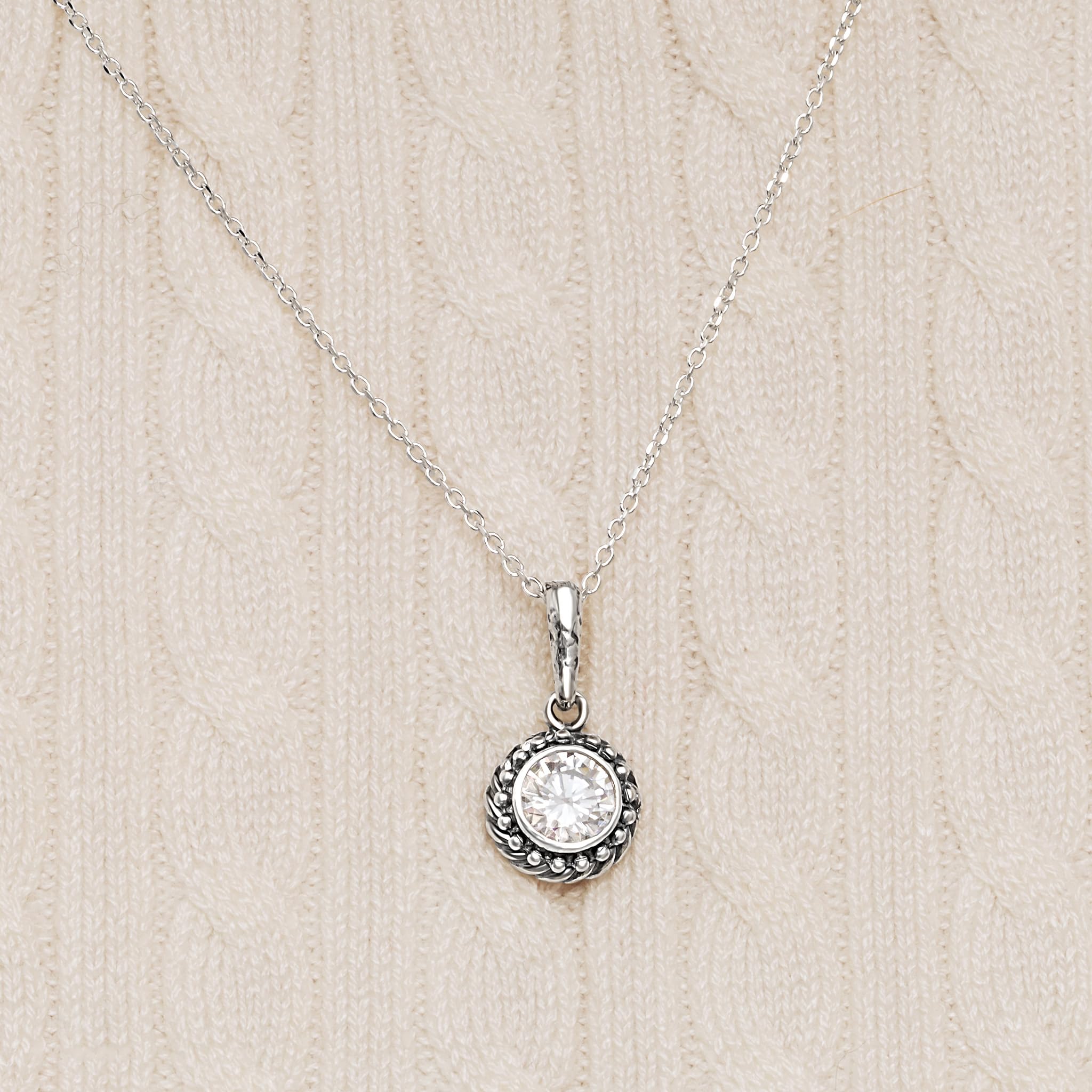 Halskette aus 925er-Sterlingsilber für Damen – Perlenseil mit Zirkonia, Vintage-Design, hypoallergen, blei- und nickelfrei, handgefertigte Statement-Halskette von Jean Rachel Jewelry