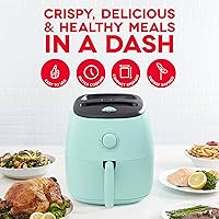 Vista 2 de DASH Tasti-Crisp™ - Horno freidora de aire eléctrica, 6 cuartos de galón, tamaño familiar, Aqua - Freidora de aire compacta con cesta grande