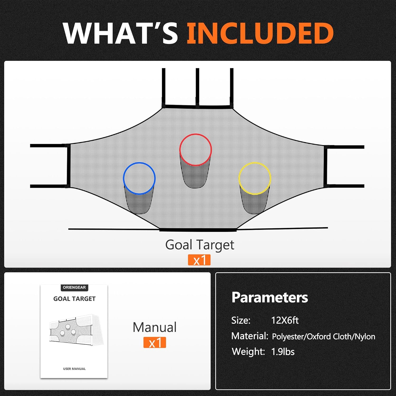 Soccer Goal Target Net【ONLY NET】Equipment Training Soccer Net Practice Soccer Accuracy Target Large Backyard Game Goal Football Youth Rebounder Goal Net Full-Size Goaldees Football Target Bounce Back