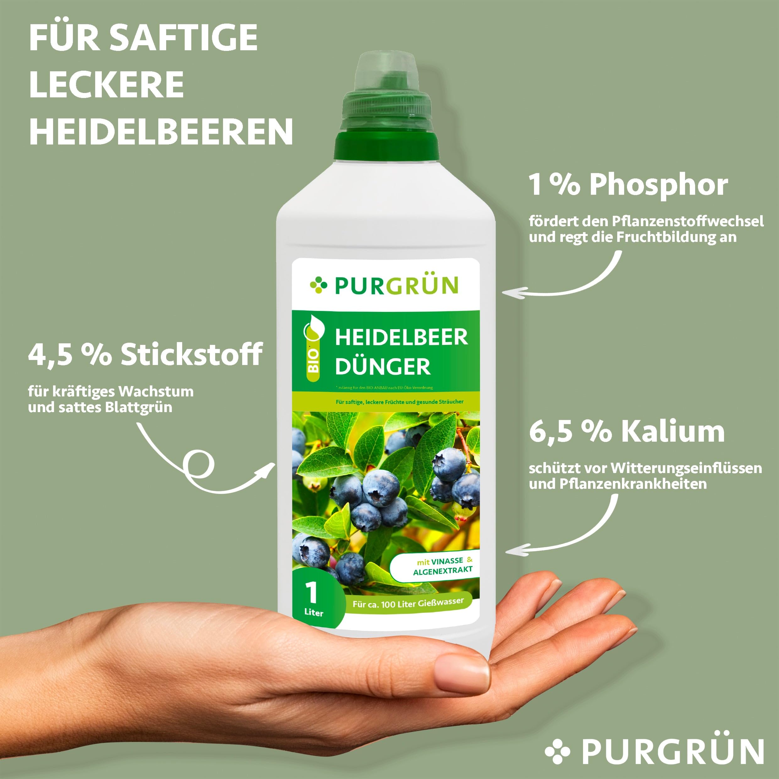 Melonen Dnger Purgrn Bio-Papaya-Dnger 1 Liter  Mit Algenextrakt &  Vinasse Organischer Flssigdnger