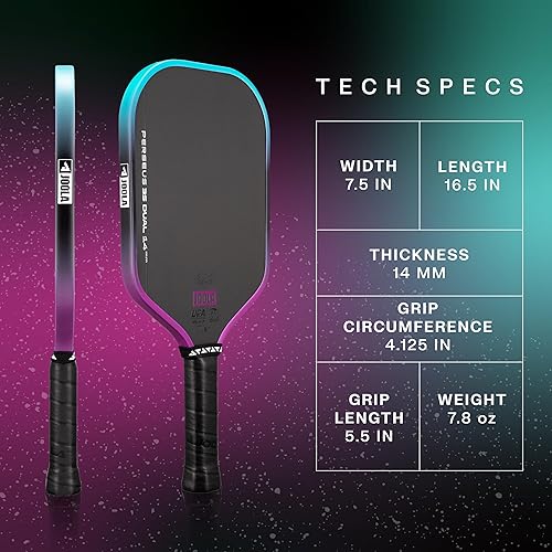 Miniatura 2 de JOOLA 3S Palas de pickleball Superficie de fibra de carbono en bruto Formas Ben Johns Perseus, Hyperion, Scorpeus y Magnus Diseños alargados,