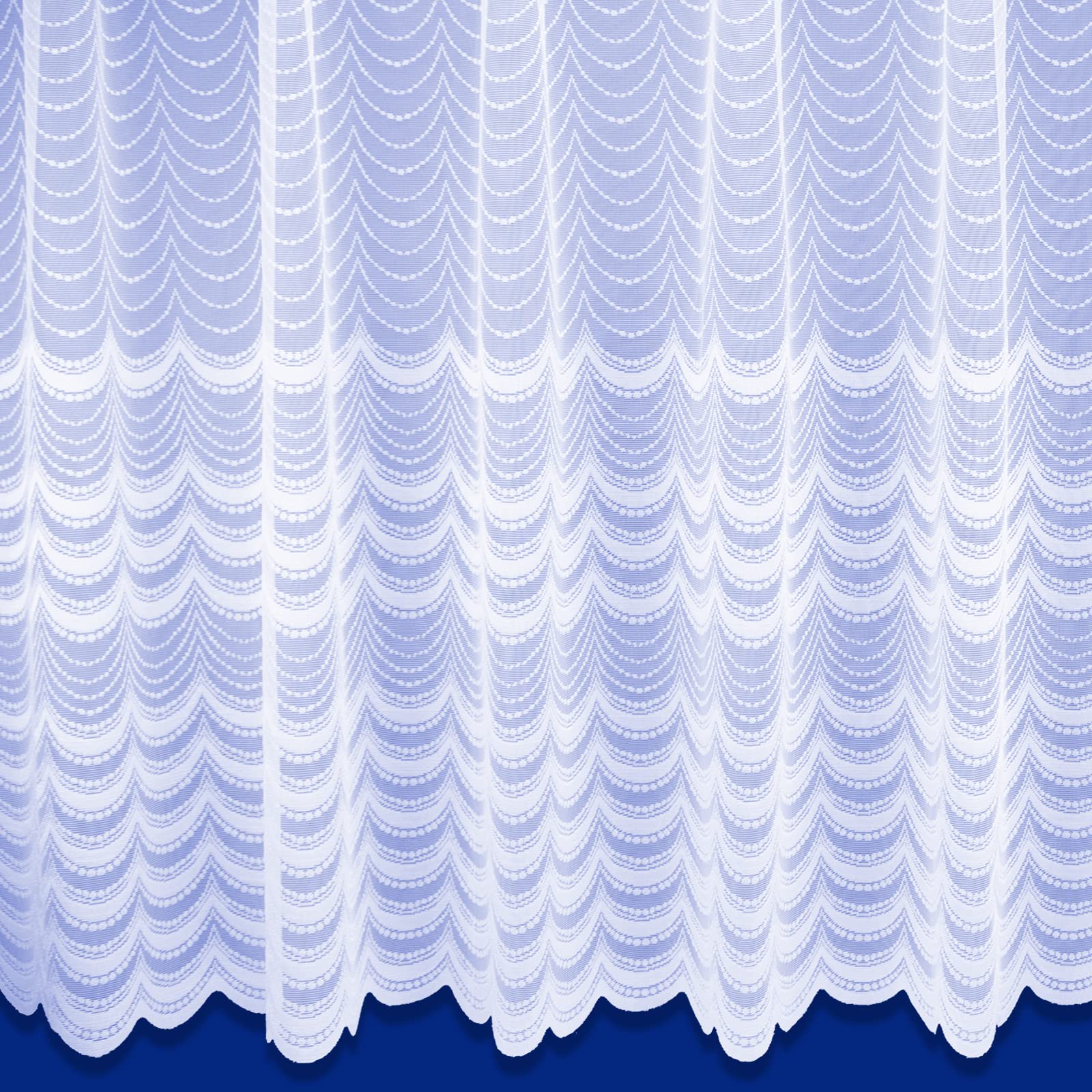Netcurtainsuk White Festoon Modern All Over Pattern Net Curtains In - Sold By The Metre (Drop: 205Cm (81"))