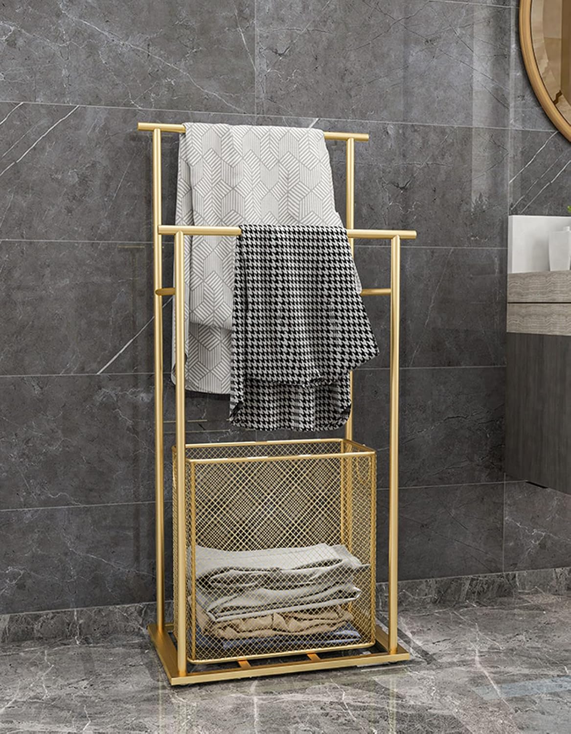 POKHDYE Metal Towel Rack Freestanding Towel Holder Towel