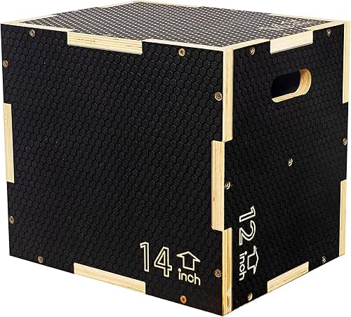 Fitvids 16" x 14" x 12" Non-Slip Wooden Plyo Box