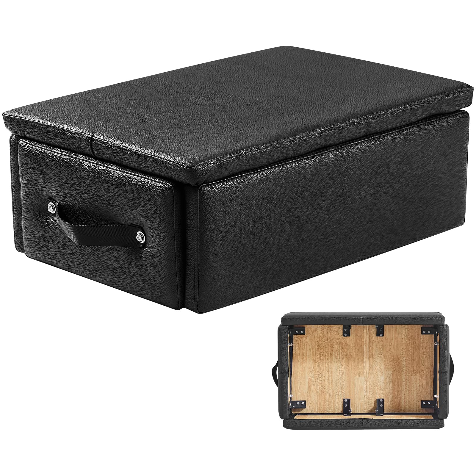 VEVOR Boîte de Reformer Pilates 62,5x43,5x24 cm, Boîte d’Assise pour Reformer en PU et Bois, Accessoire d'Équipement Pilates pour Améliorer la Force, l'Équilibre et l'Amplitude des Mouvements, Gym