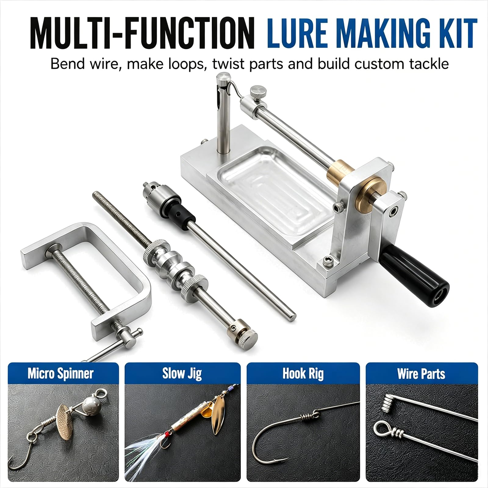 Outil De Formage Et De Torsion De Fil, Kit De Pliage Et De Bouclage De Fil pour Leurres De Pêche, Enrouleur De Ligne Et Station Montage Mouches, Compatible avec Les Fils De 0,3 à 0,9 Mm