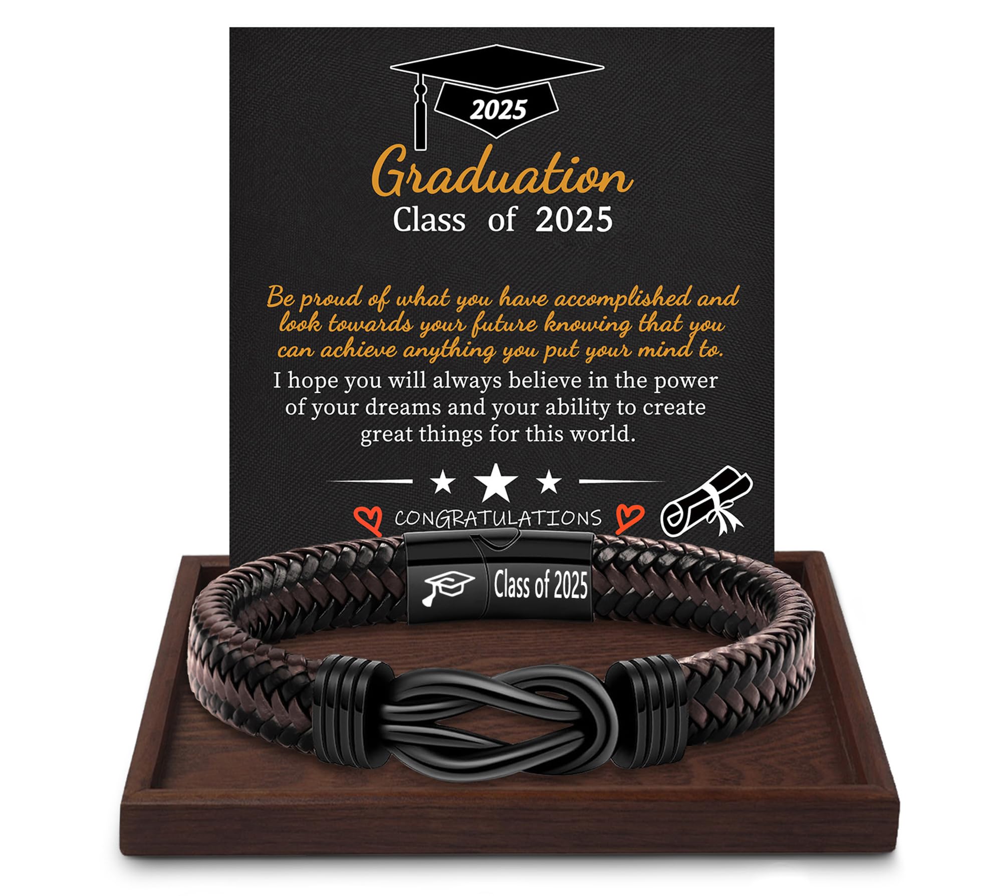 Btysun Fathers Day Gift, Gifts for Men Morse Code Bracelets for Men 2026 Graduation Gifts Mens Bracelet for Him Boyfriend Husband Leather Bracelet Motivational Birthday Jewelry Stocking Stuffers