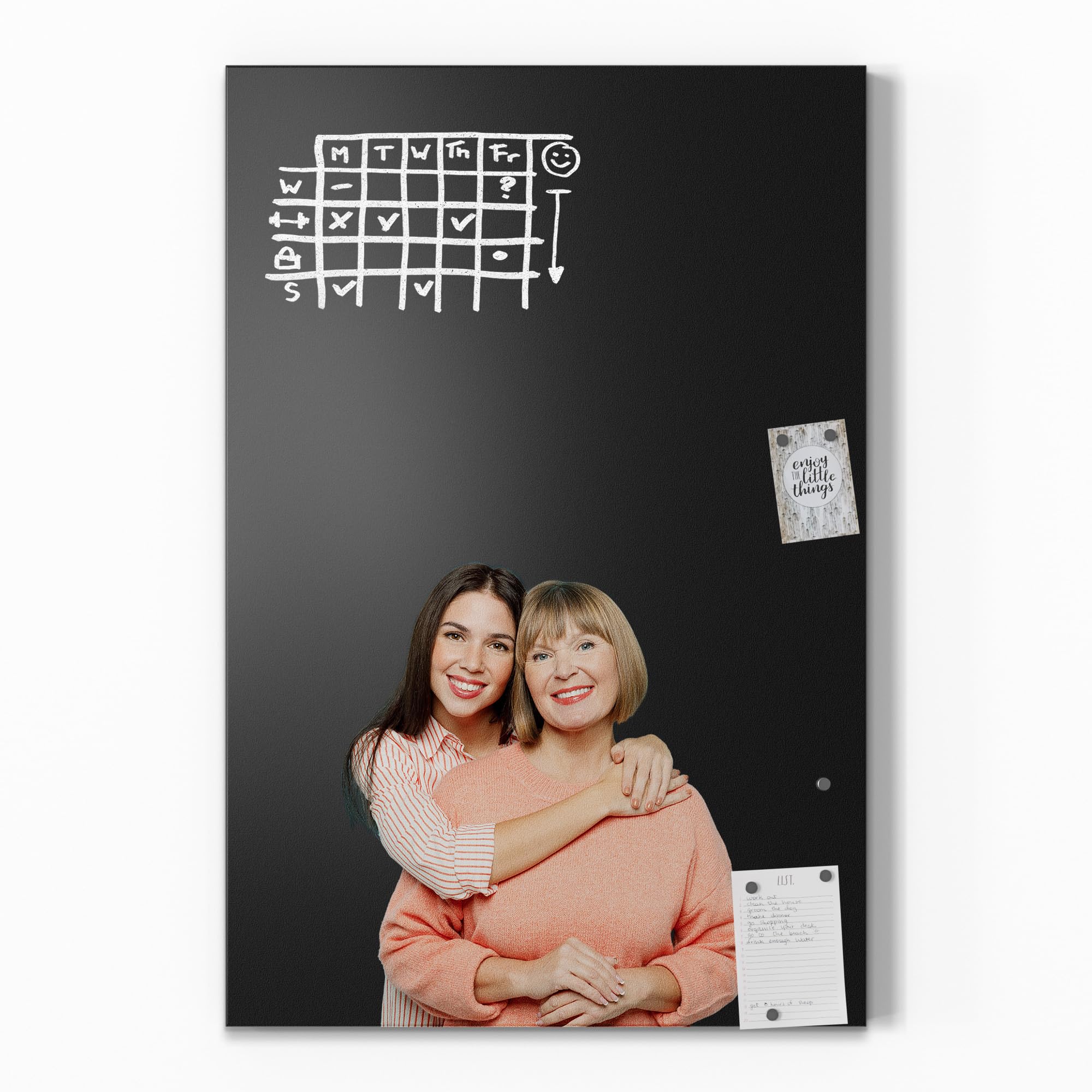 DEQORI Lavagna magnetica in metallo con stampa UV | Lavagna magnetica scrivibile e magnetica verticale o orizzontale 60 x 90 cm - Decorazione da parete per ufficio e cucina