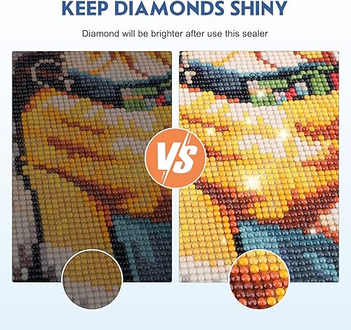 Miniatura 2 de Jawecci Sellador de pintura de diamantes, sellador de arte de pintura de diamante de 4.1fl oz con cabezal de esponja, accesorios de pintura de