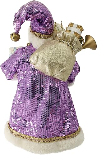 Miniatura 9 de Windy Hill Collection Figura decorativa de Santa Claus de 16 pulgadas con lentejuelas reales 161074