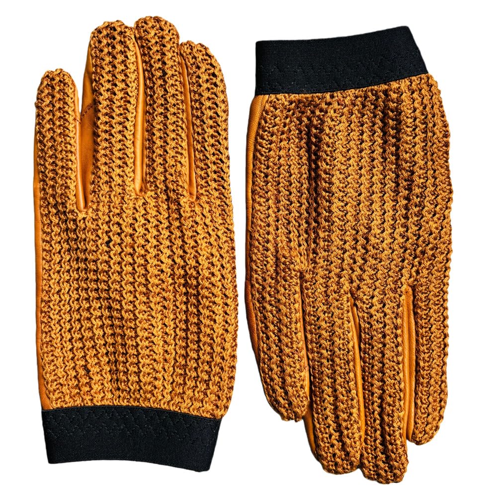 Harssidanzar Herren Reithandschuhe aus Leder, Pferdereithandschuhe für Herren mit verstellbarem elastischen Manschetten, DM303
