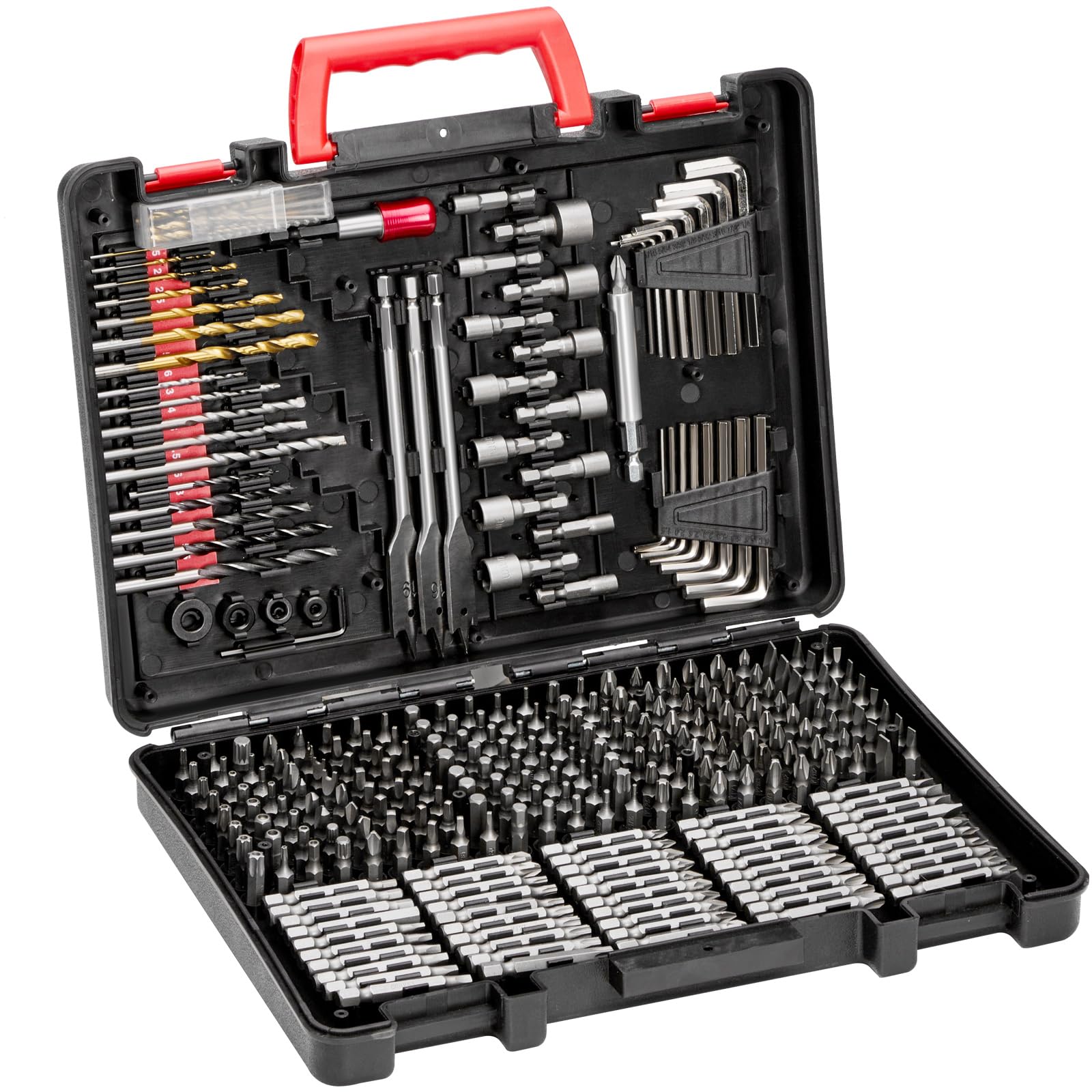 VEVOR 318 PCS Juego de Brocas y Destornilladores con Estuche de Transporte, Adecuadas para Taladrar y Atornillar Madera, Metal, Cemento