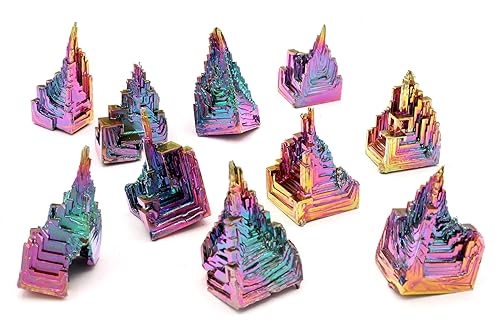 Miniatura 9 de Awesome Industries - Piedra de cristal de bismuto arcoíris mediano para coleccionar alambre de decoración Wicca Reiki Energy Healing 99.99% de