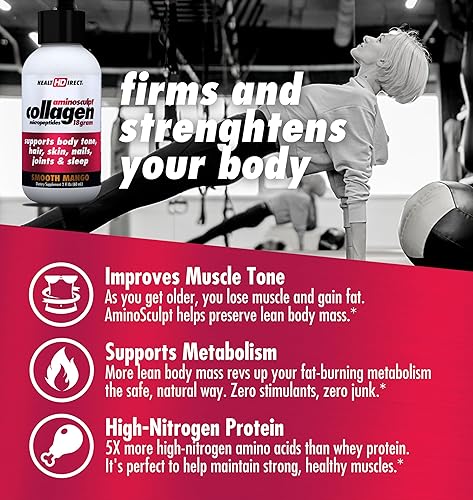 Miniatura 5 de Health Direct - Péptidos de colágeno líquido original de 18000000 MCG para cabello piel uñas 2 onzas líquidas suministro de 12 días sin azúcar mango