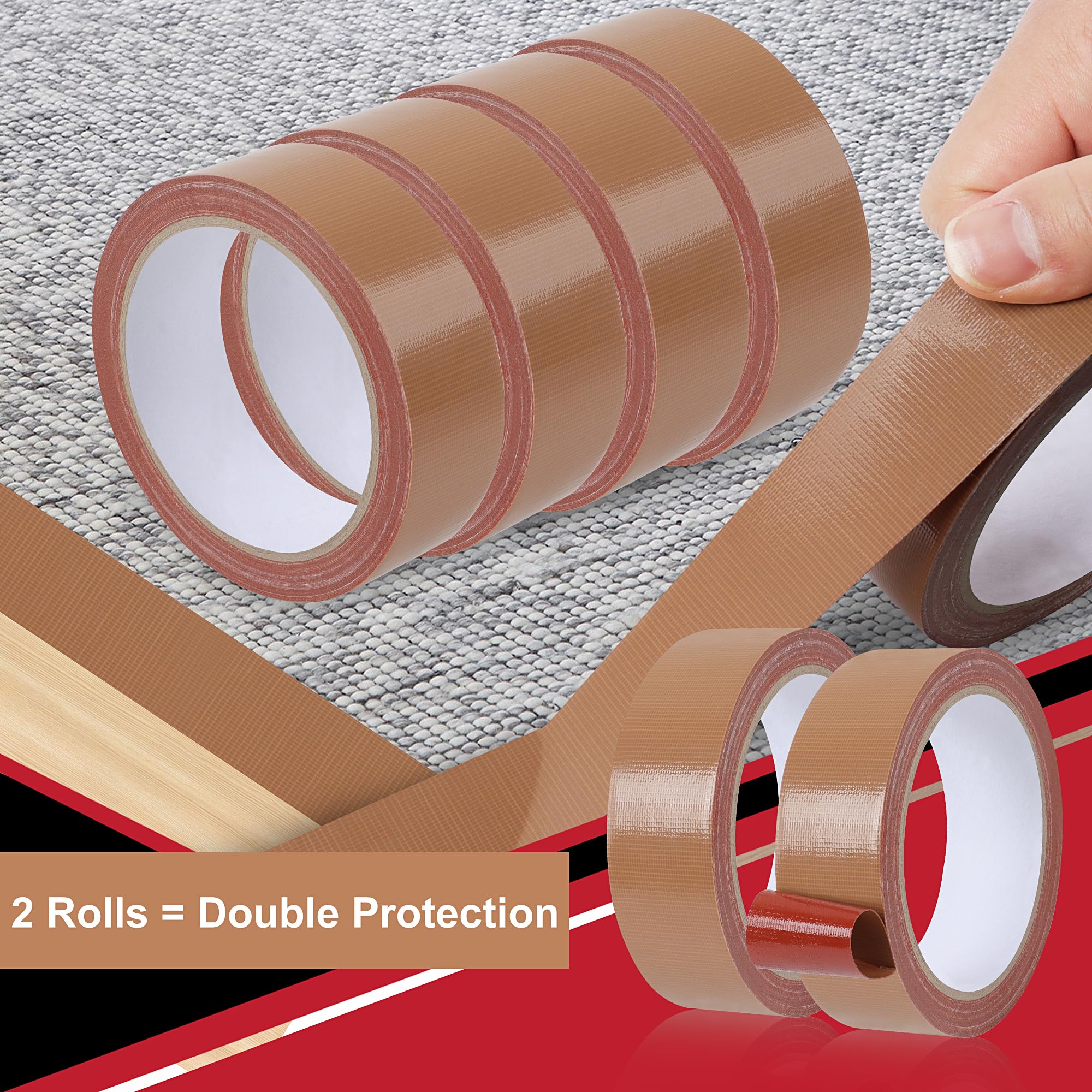 JUNART 2 Roll Duct Tape Waterproof, 4cm x 10m Brown High-adhesion Gaffer Tape Heavy Duty for Pipe Sealing, Roof Repair, Tent Waterproofing, etc - Image 4