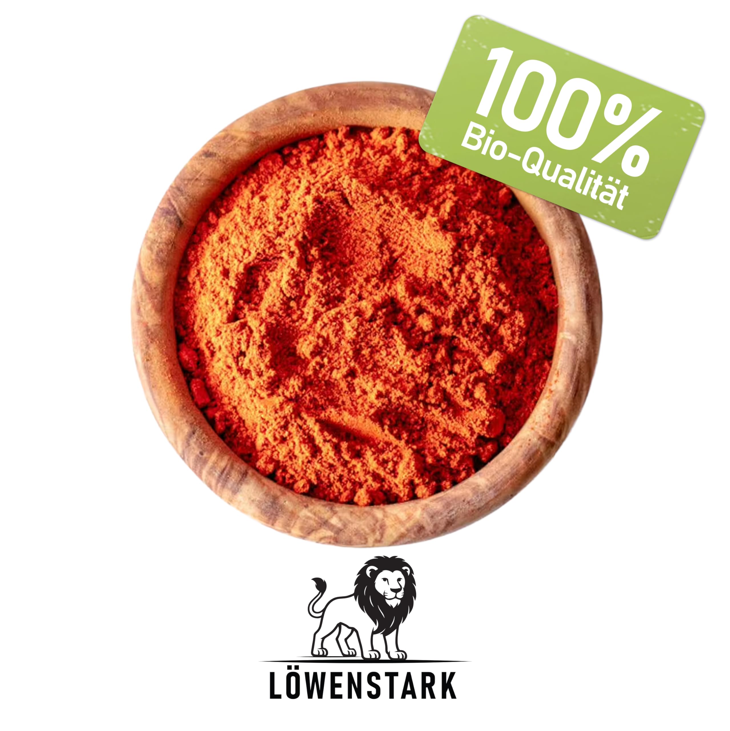Löwenstark I BIO-Paprikapulver edelsüß 1 kg I Edelsüßes Paprikapulver I Ideal für warme und kalte Gerichte I Paprika Pulver aus dem getrockneten Fruchtfleisch roter Bio-Paprikaschoten