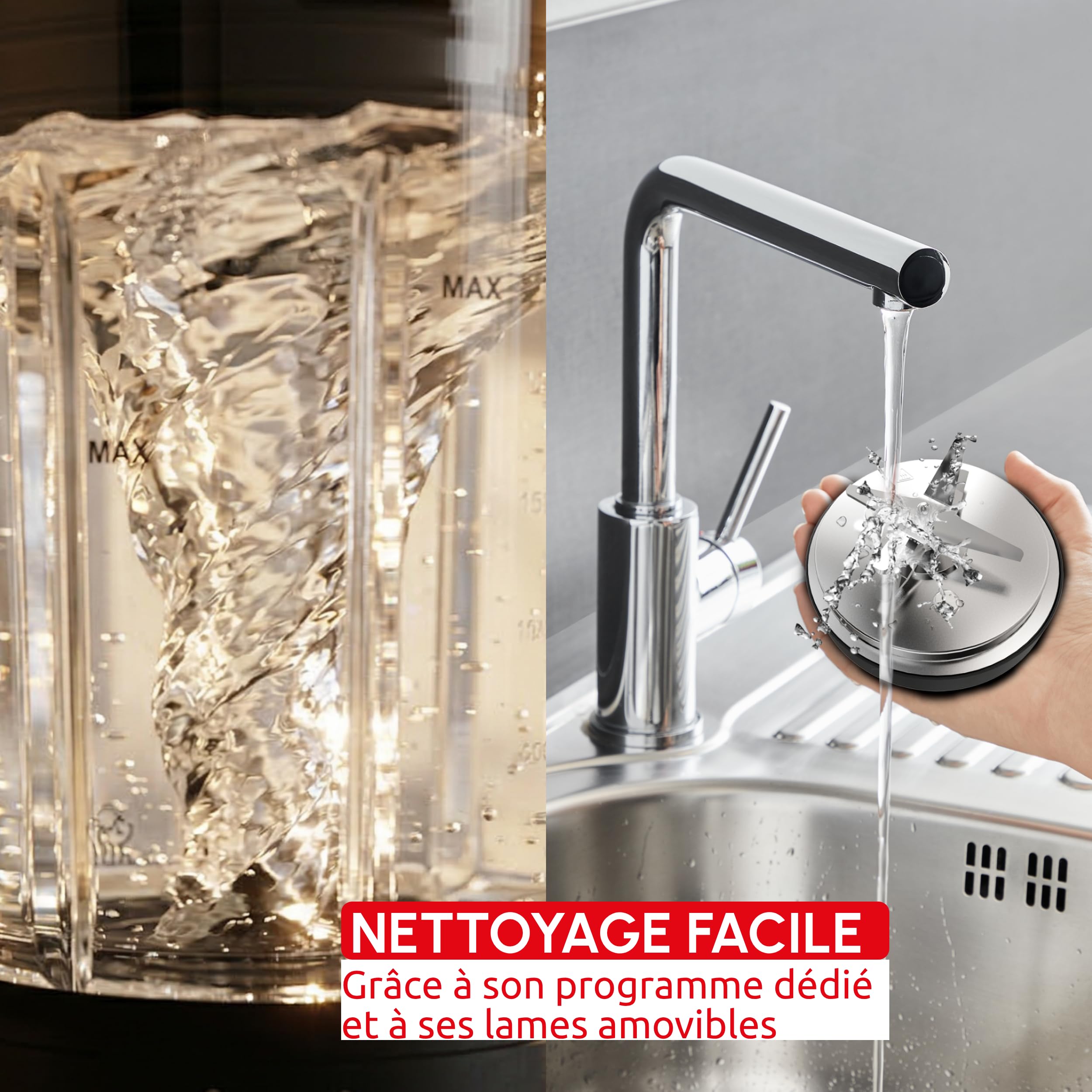 Moulinex Blender grzewczy, 1400 W, 10 automatycznych programów, zdejmowane ostrza, funkcja głębokiego czyszczenia, kosz parowy, Perfectmix Cook LM83SD10, metal