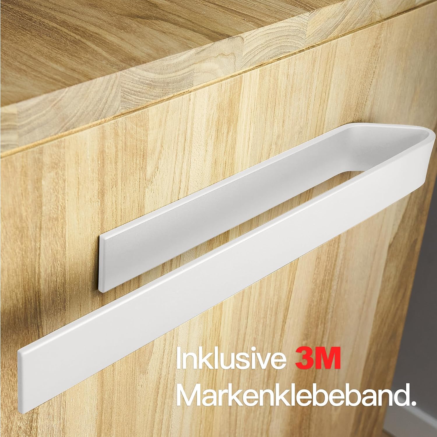 Designfabrik Hamburg Towel Rail No Drilling | Towel Holder Wall for Bathroom and Kitchen | Towel Ring | Wall Holder Self-Adhesive for Bathroom Furniture | Towel Holder White 40... – Bild 4