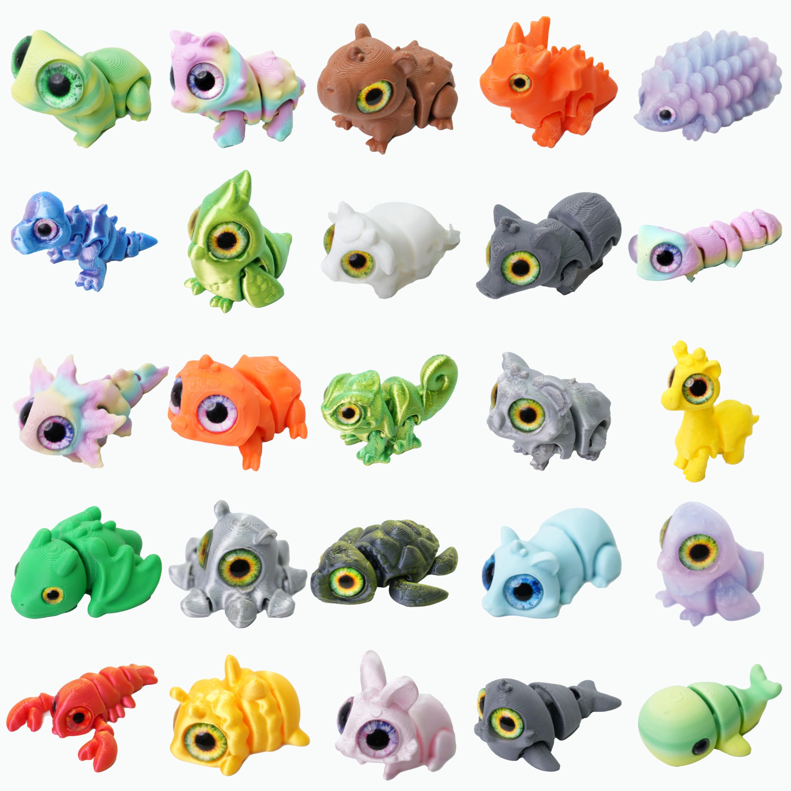 Amazon.com: Laehovr 25PC Mini 3D Printed Animals Set with Shining