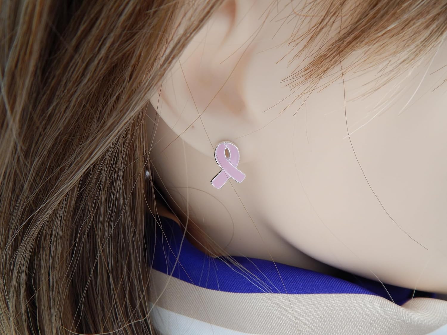 ICYROSE 925 solid sterling silver Awareness Pink Breast Cancer Ribbon Stud Earrings for cancer Survivor Support Jewelry (Nickel Free) - Image 8