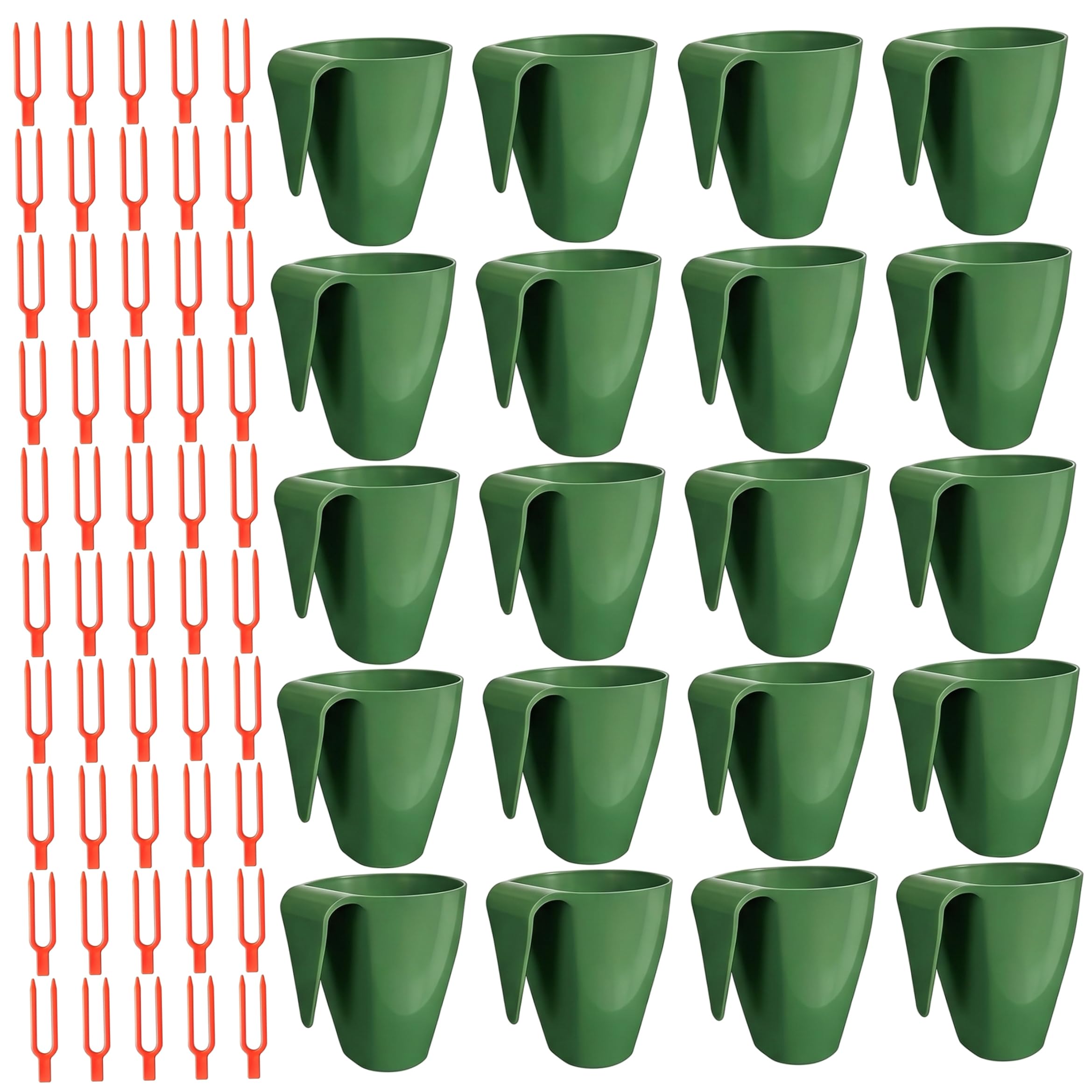 Neptuiby Propagation Cups, 20PCS Small Strawberry Propagation Cups with 50 Vine Press Forks Plastic Planter for Runner Rooting & Transplanting.