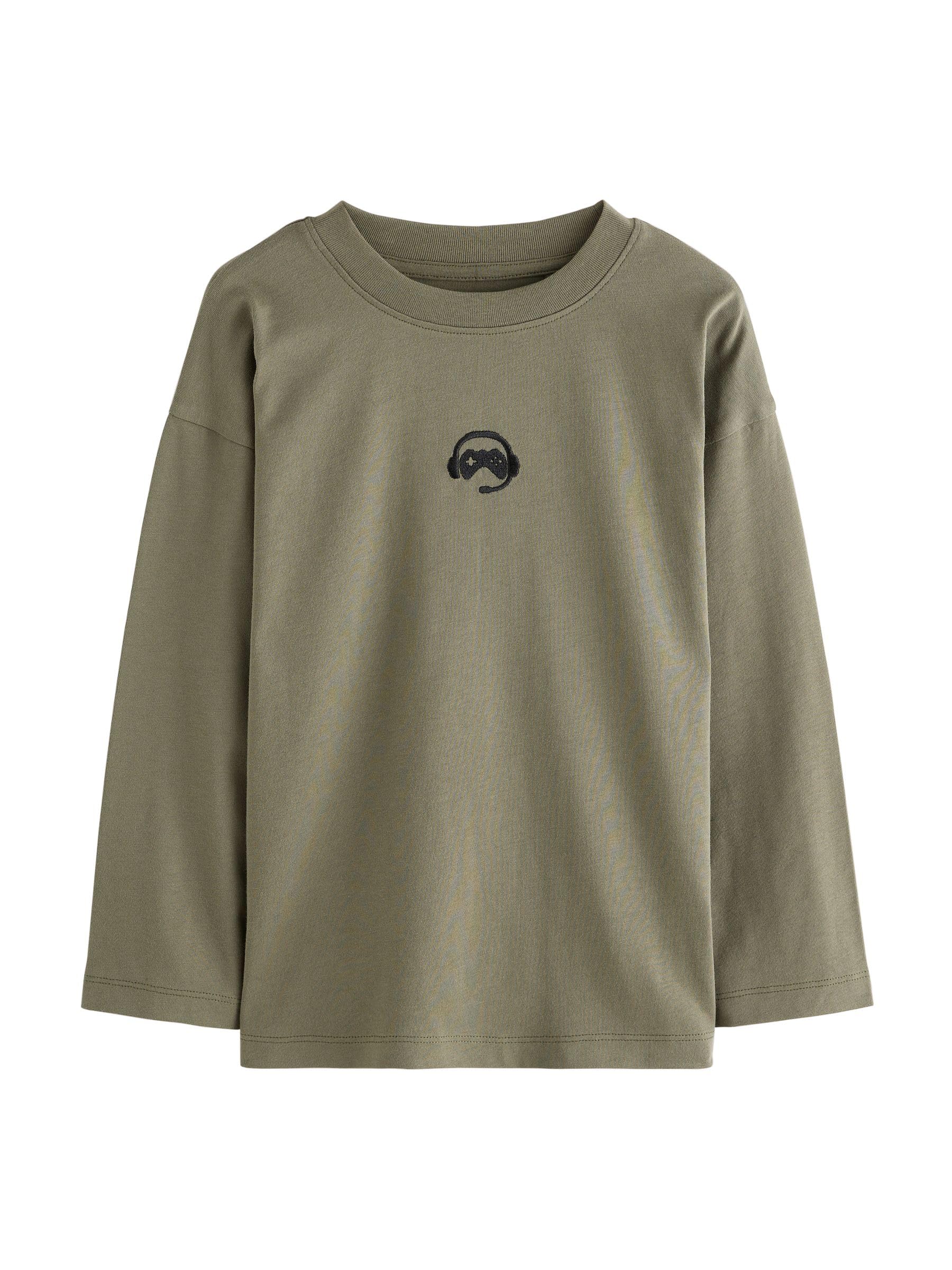 NEXT Jungen 4er-Pack Langarmshirts mit Kleiner Grafik