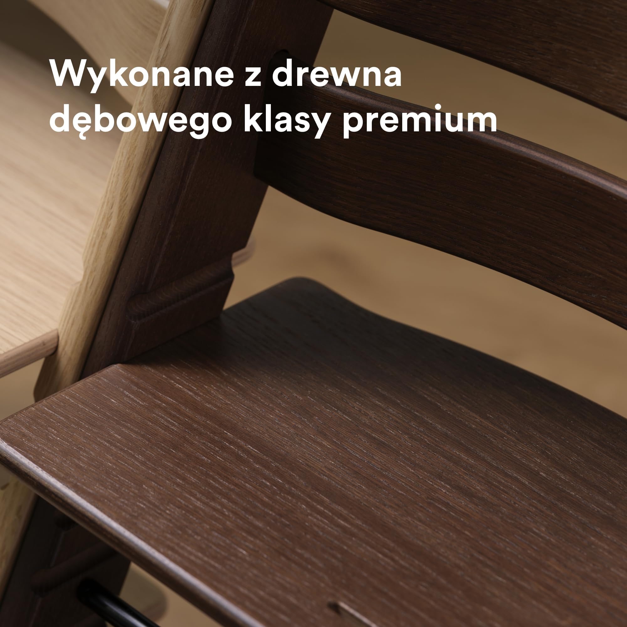 Krzesełko do karmienia Stokke Tripp Trapp, Warm Brown dąb (w zestawie krzesełko + zestaw dla niemowląt 2) z zestawem dla noworodków - bezpieczna, regulowana, ergonomiczna konstrukcja