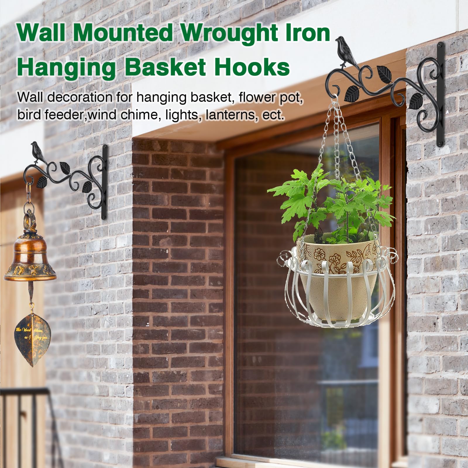 ZALAOR 10 Staffe Per Appendere Cesti Da Giardino All'esterno - Foto 9