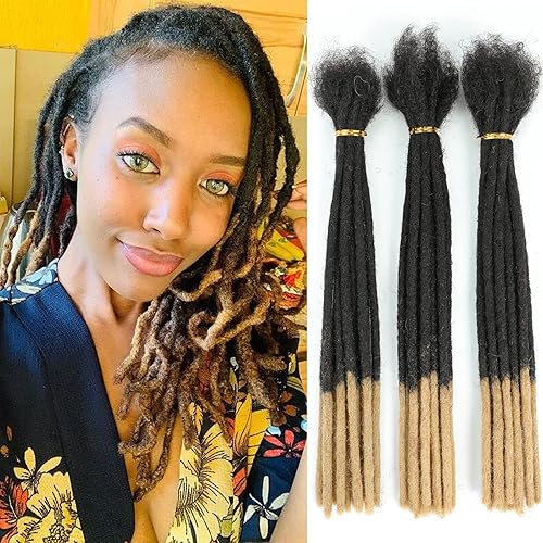 Loc - Extensiones de cabello humano para hombres y mujeres, 100 % cabello humano real, extensiones de rastas permanentes, extensiones de cabello