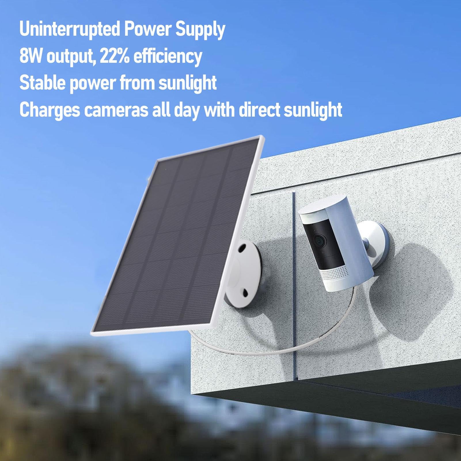 ciciglow Caricabatterie Solare 8W per Blink Outdoor 4, Pannello