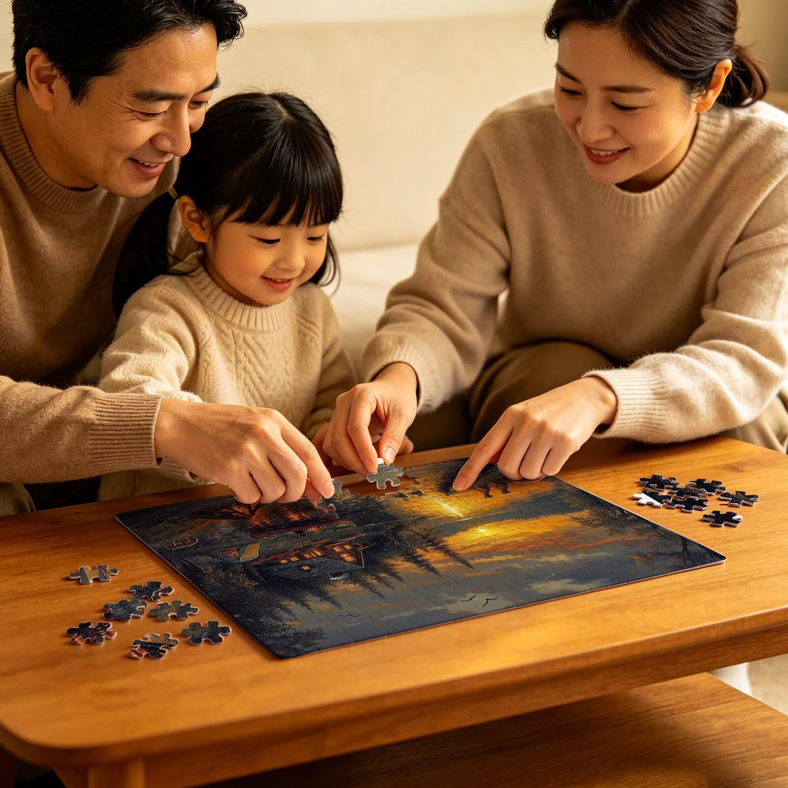 Puzzle lago cabina(3), Puzzle Adulti 3000 pezzi, Puzzles Legno con Squisita Scatola di Imballaggio, Rompicapo per Esperti con Incastro Perfetto, Stampa Alta Definizione, Regalo per Adulti W3H-920