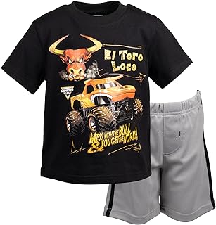 Monster Jam Boys' Athletic 2-Piece T-Shirt and Shorts Set Toddler to Big Kid