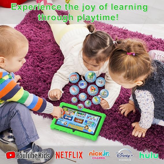 Contixo Kids Tablet Bundle, 7 Learning Tablet with Headphones, Green | 7 IPS display, 32GB storage, parental controls, wired headphones, durable case, learning apps, ages 312.