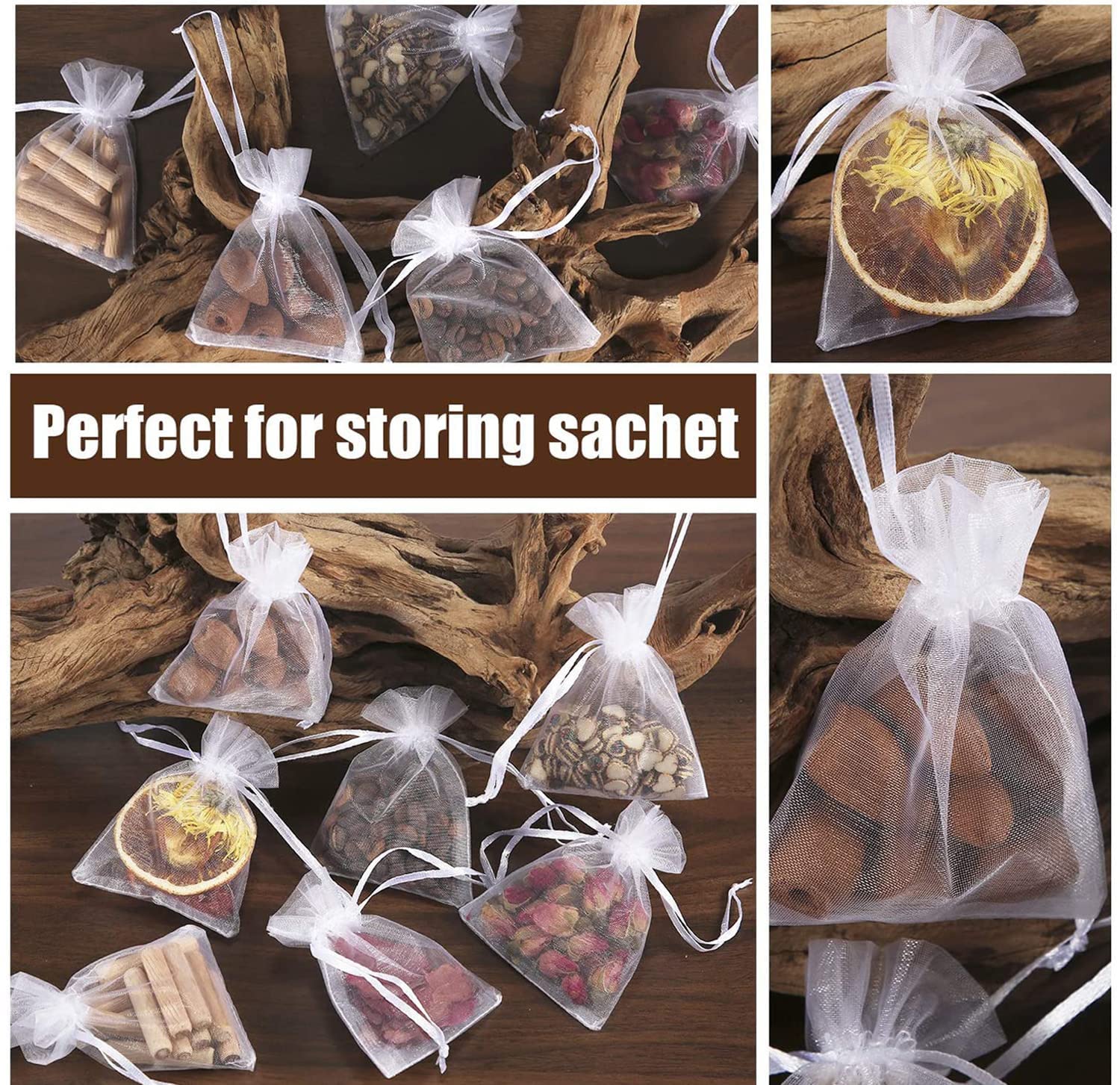 Lot De 50 Sachets En Organza Blanc 9x12 Cm - Pochette Cadeau Mariage Et Bijoux