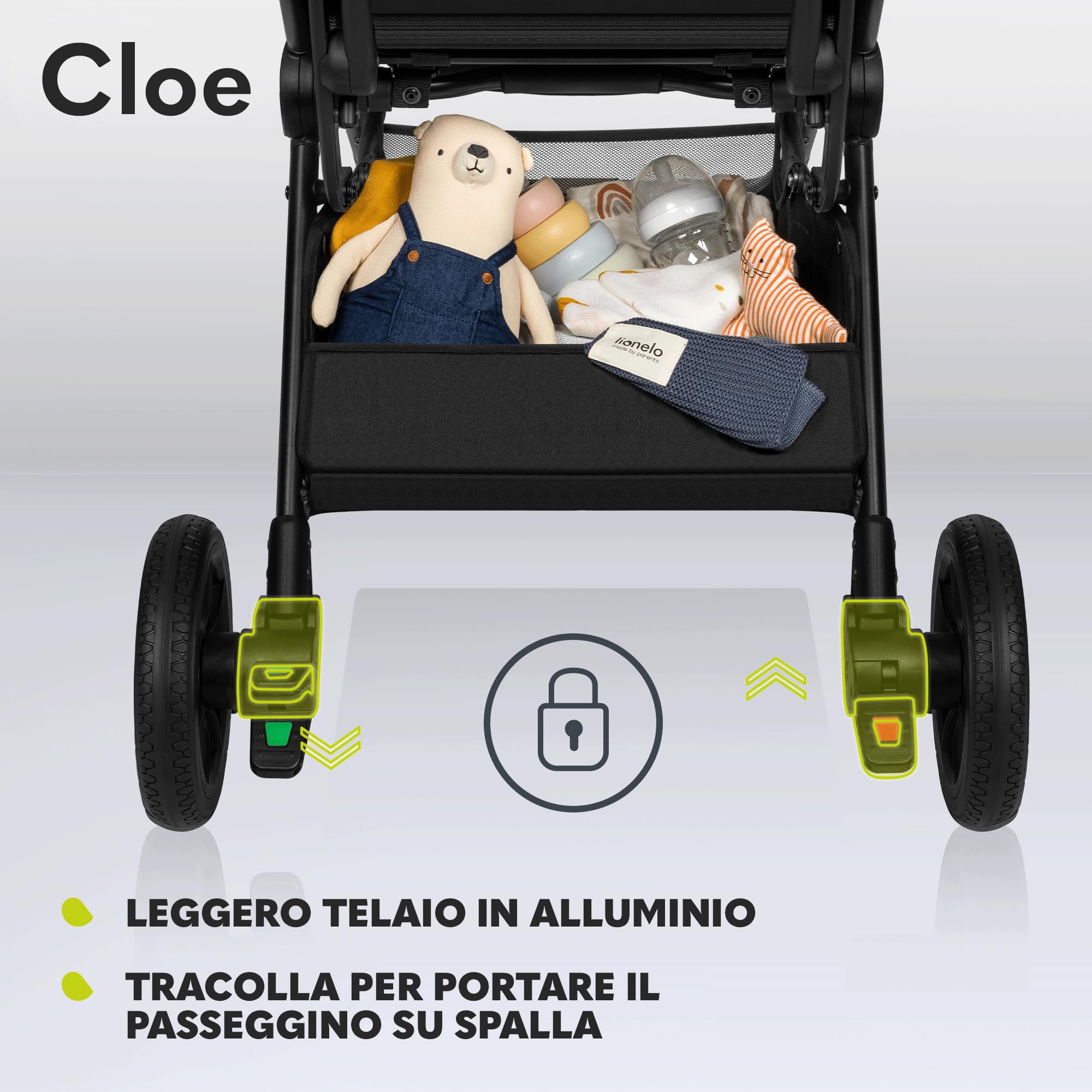 LIONELO Cloe Passeggino Leggero e Pieghevole per bambini da 6 a 48 Mesi