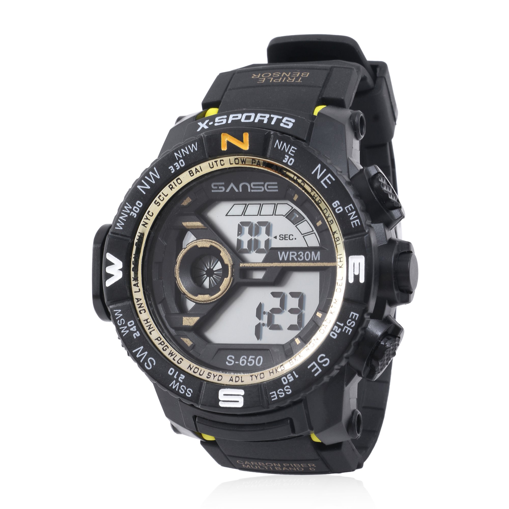 Sanse Digital Gold Dial Waterproof Sports Watches for Boys & Men LED Watch- 40mm Dial (B07H7NL52F) Amazon Price History, Amazon Price Tracker
