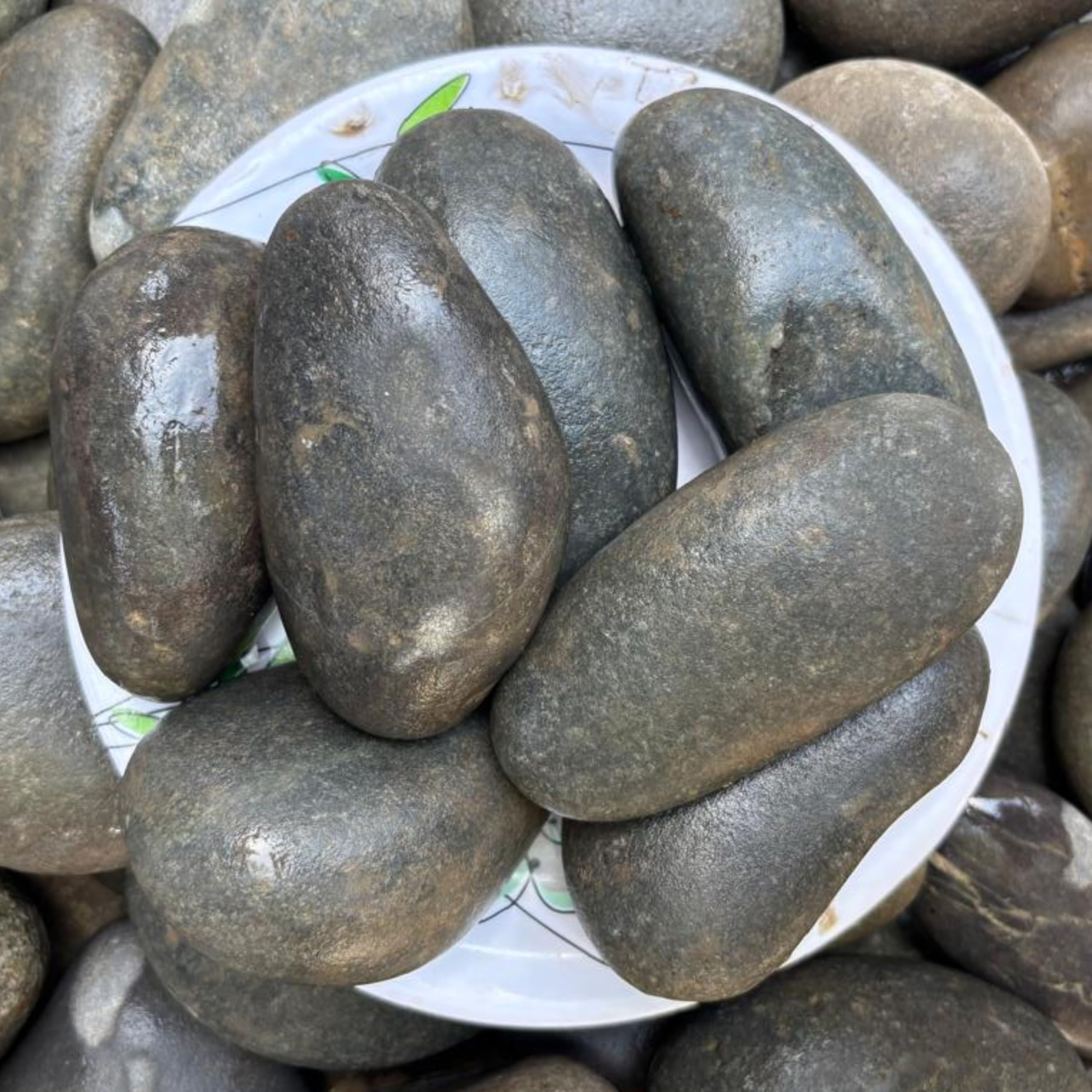 Foodie Puppies Natural Decorative River Pebble Mix Size Grey Stones - (Grey Flint - Pack of 10) for Aquarium/Fish Tank, Garden, Landscaping, Home Decoration, River Rock Art & Plants