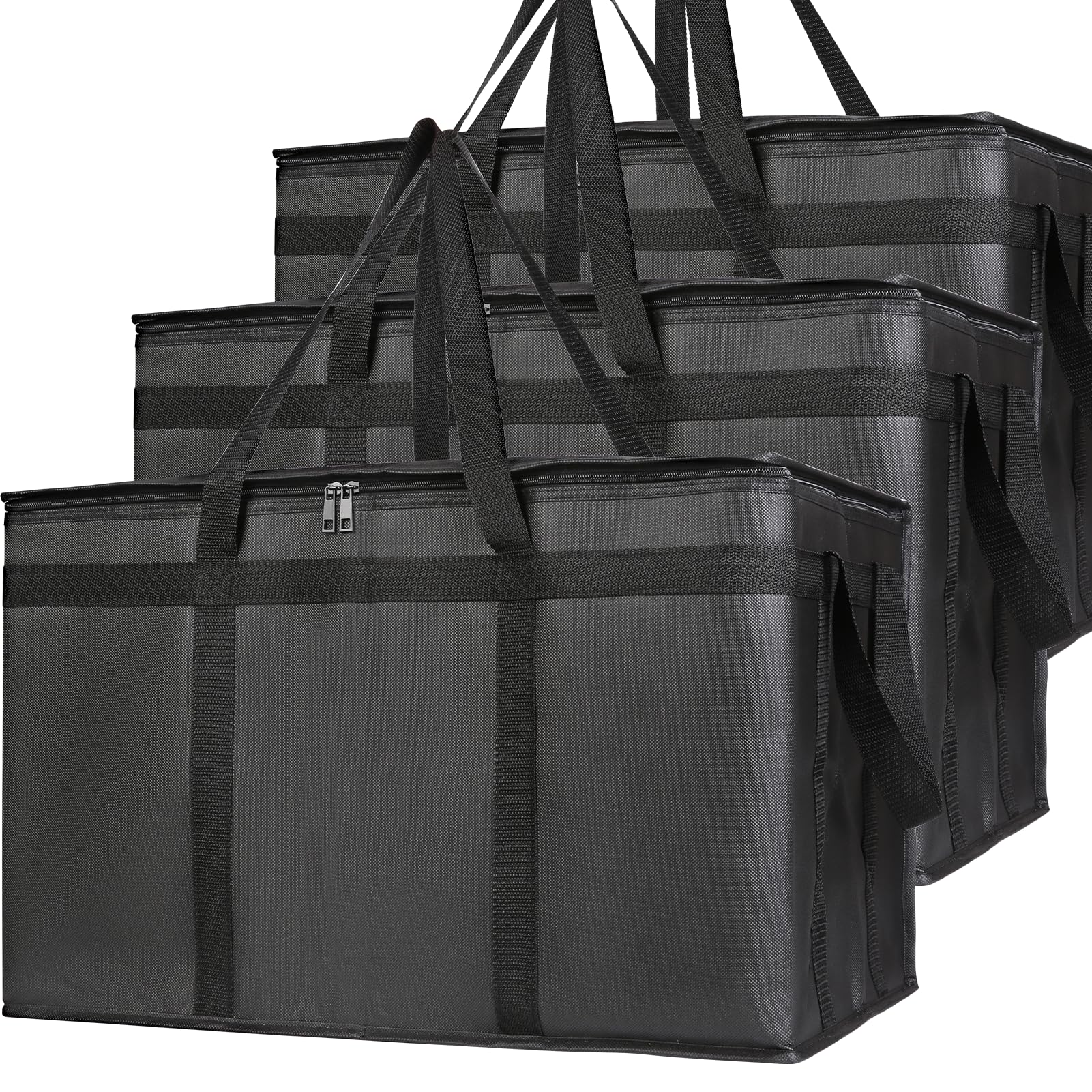 Bodaon Insulated Food Delivery Bag, XXXL Pizza Delivery Bags for Hot and Cold Food, Commercial, Large Capacity Reusable Warming Bag, Catering Cooler Bag for Rideshare, Warmers for Parties (Black, 1Pk) - view 1