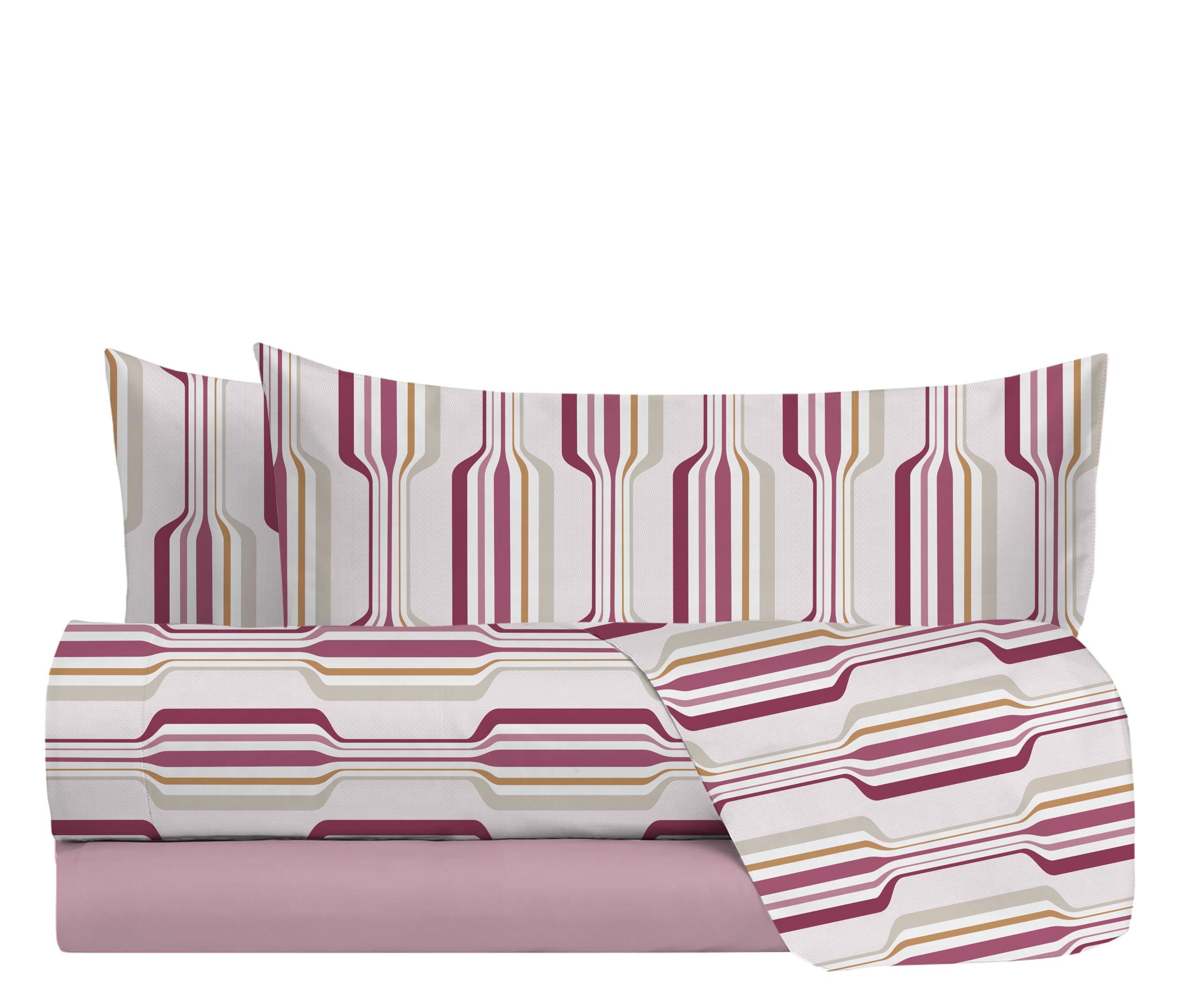 Parure de lit 2 places coton Mira Malva pour une chambre parentale cocooning