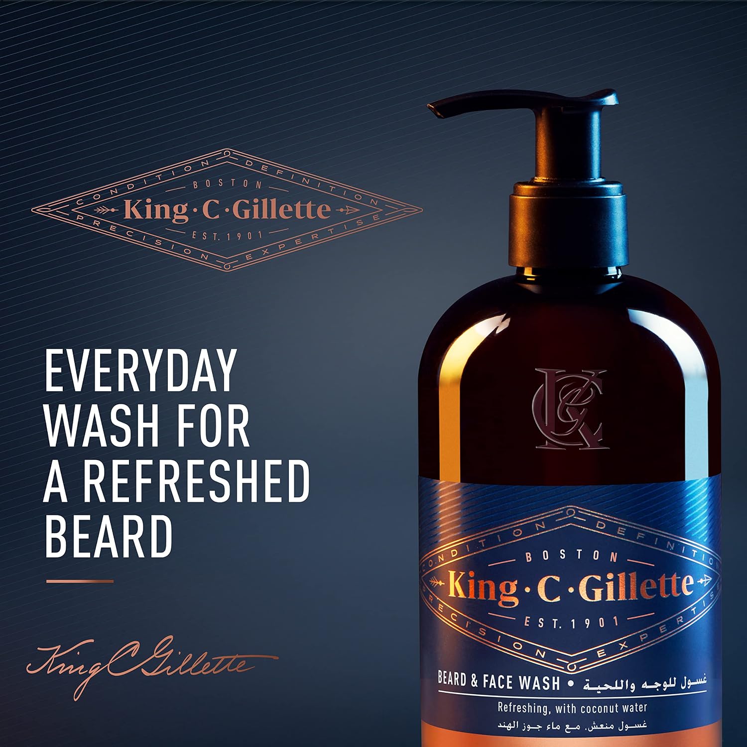 King C. Gillette Beard Grooming Kit for Men, Beard & Face Wash + Beard Balm + Comb, Gift Set Ideas for Him/Dad